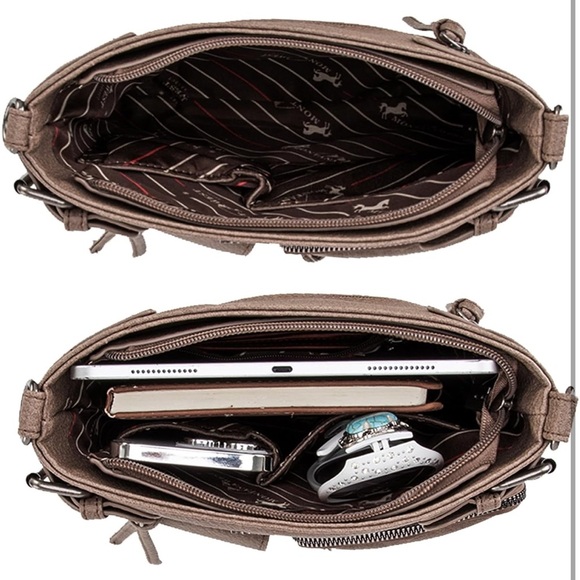 Leather multi pocket crossbody purse - Picture 5 of 6